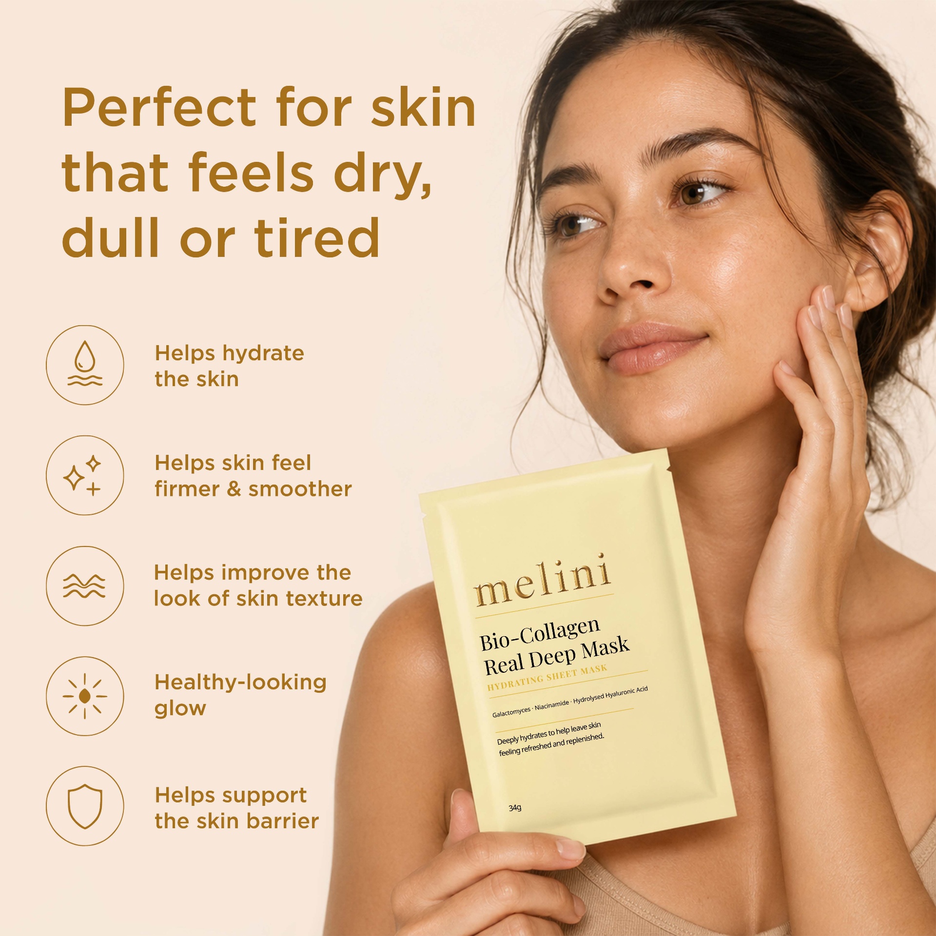 Perfect for skin needing deep hydration, firming, smoother texture and radiant glow